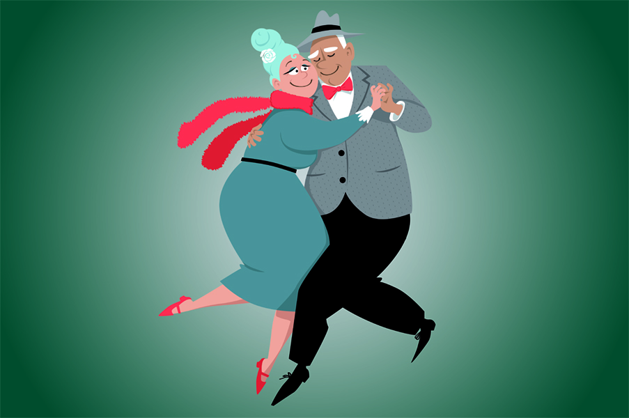 Tanzendes Seniorenpaar
